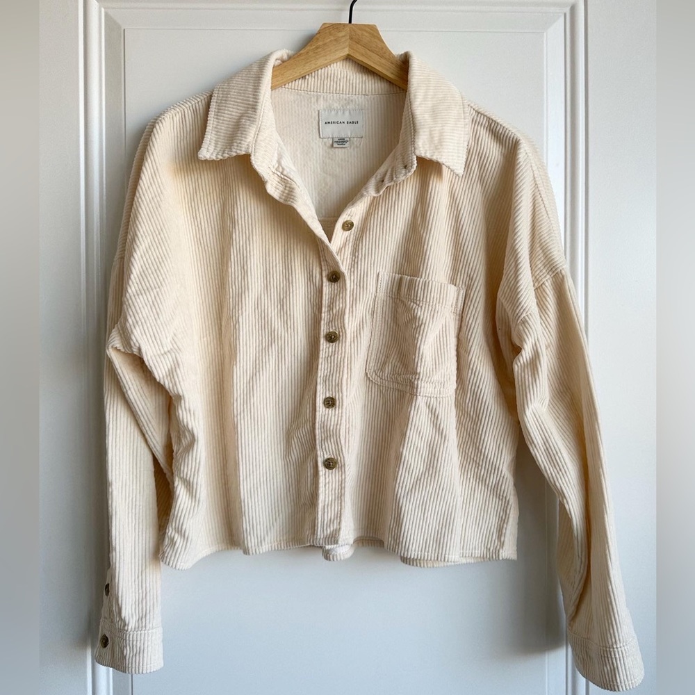American Eagle Corduroy Crop Shacket